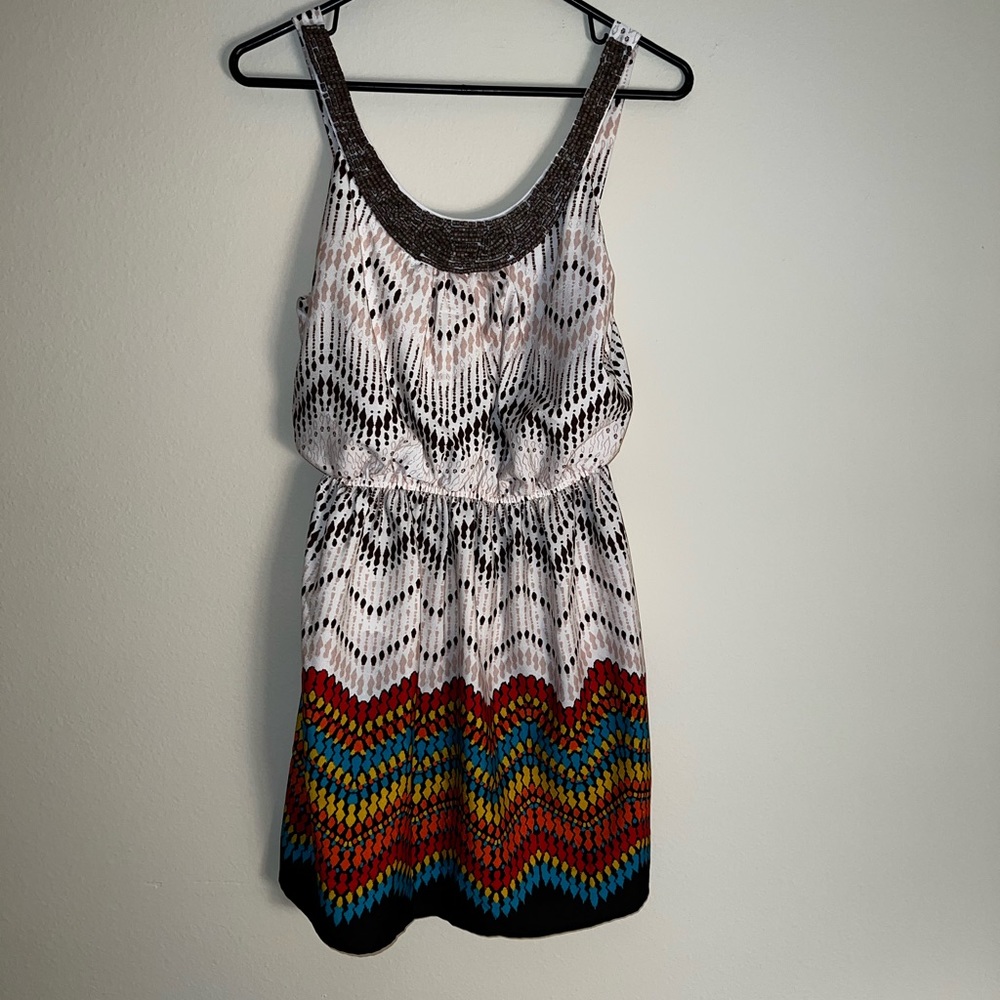 |Three Pink Hearts| Beaded Neckline Dress